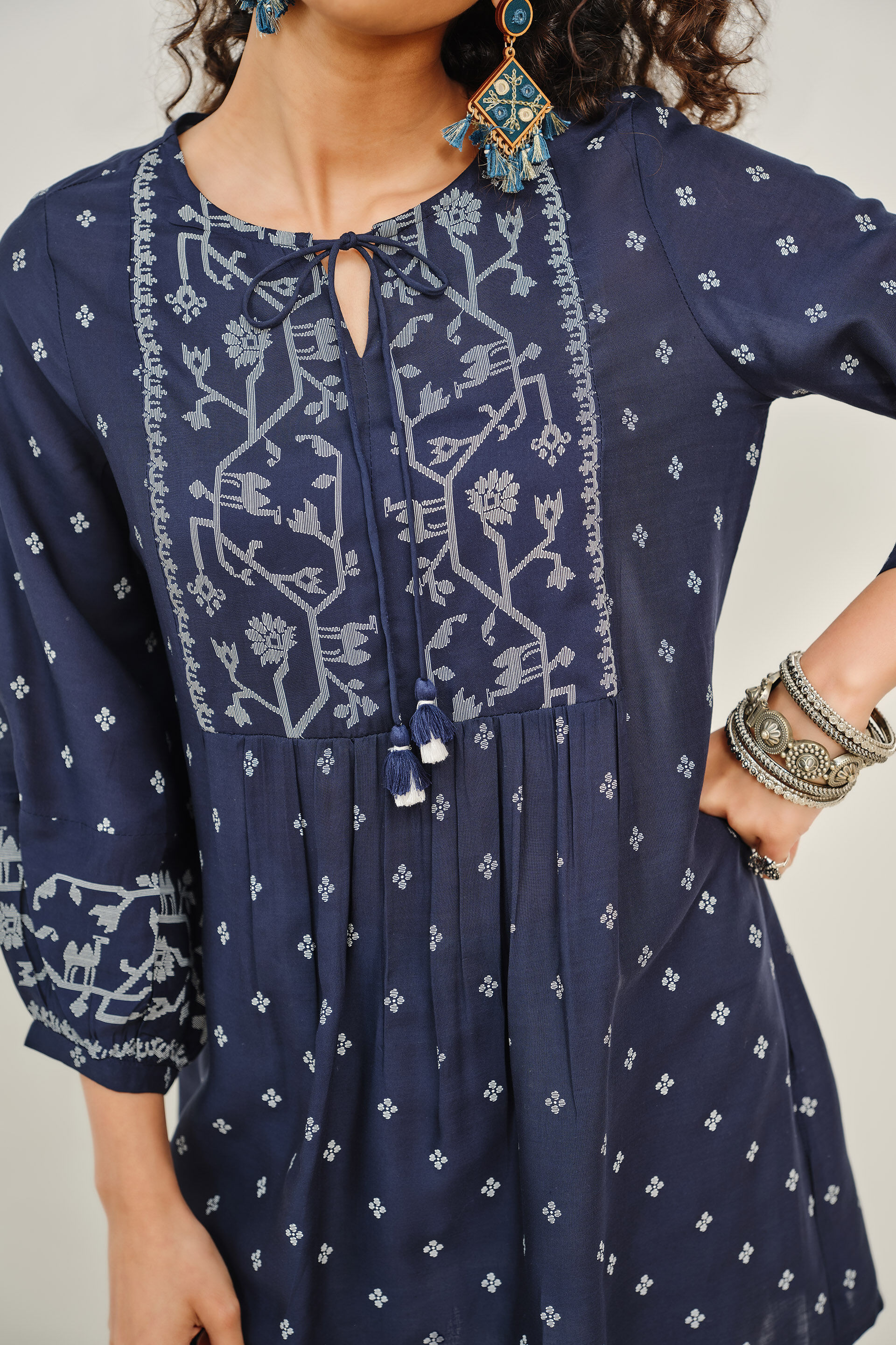 Blue Leher Tunic, Indigo, image 4